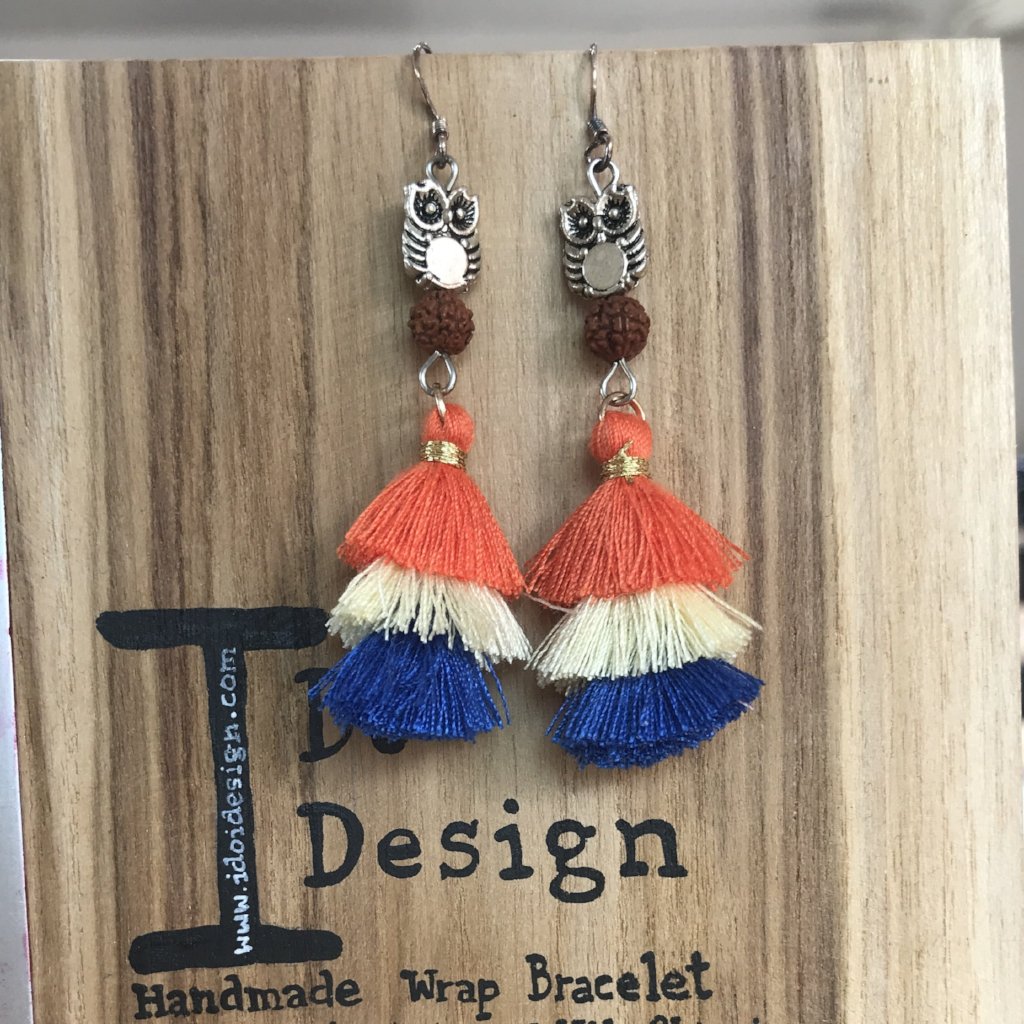ET-03 Rudraksha & Tassel Earrings