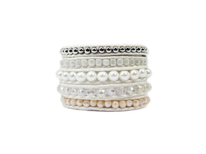 W5-151 Mother of Pearl White Wrap bracelet