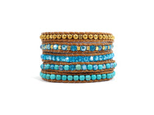 Load image into Gallery viewer, W5-152 Turqouise beads wrap bracelet
