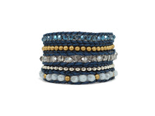 Load image into Gallery viewer, W5-154 Blue tone crystal wrap bracelet
