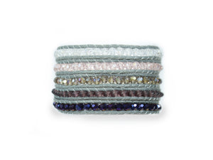 W5-184 Crystal 5 rounds wrap bracelet