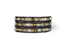 Load image into Gallery viewer, W3-033 Gold crystal 3 rounds wrap bracelet
