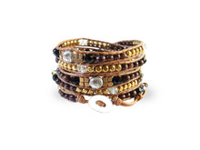 Load image into Gallery viewer, W5-198 Wood,Brass and Budha head 5 rounds wrap Bracelet
