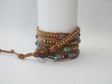 Load image into Gallery viewer, W5-250 Seaglass 5 rounds wrap Bracelet
