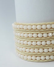 Load image into Gallery viewer, W5-238 Milky Cream Crystal 5 rounds wrap Bracelet
