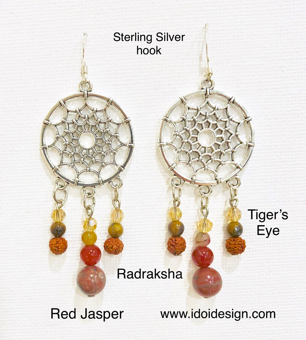 ET-021 Red Jasper and Carnelian Earrings