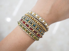 Load image into Gallery viewer, W5-299 Seaglass 5 rounds wrap Bracelet
