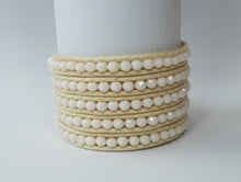 Load image into Gallery viewer, W5-238 Milky Cream Crystal 5 rounds wrap Bracelet

