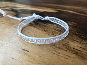 W1-016 Crystal 1 round wrap bracelet