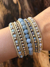 Load image into Gallery viewer, W5-322  Amazonite 5 rounds wrap Bracelet
