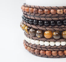 Load image into Gallery viewer, W5-240 Tiger’s eye 5 rounds wrap Bracelet
