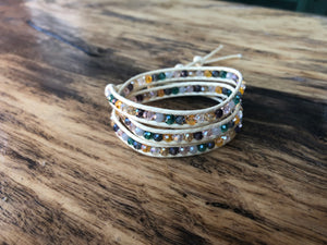 W3-096 Crystal 3 rounds wrap bracelet