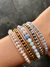 Load image into Gallery viewer, W5-261 Crystal  and cat’s eye 5 rounds wrap Bracelet
